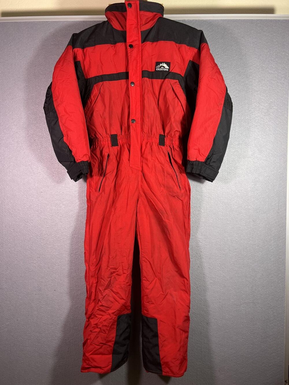 Crestone One Piece Snowsuit Kids Medium Red Insulated Ski Winter Waterproof